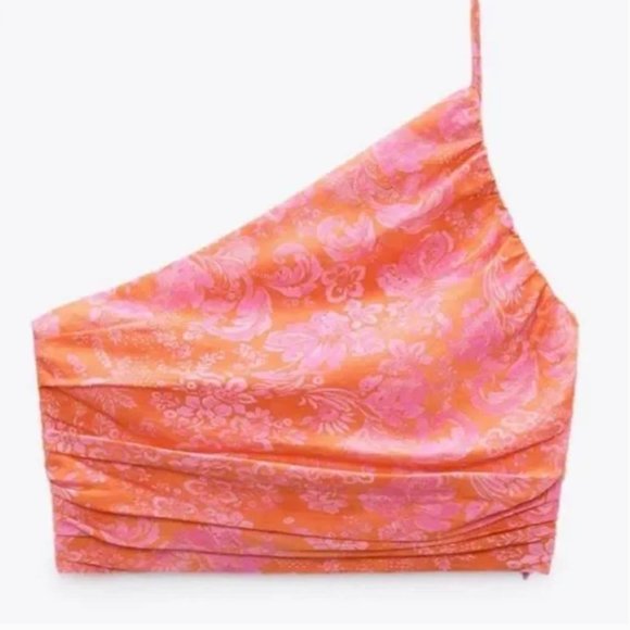 Zara One Shoulder Crop Top - Picture 1 of 6